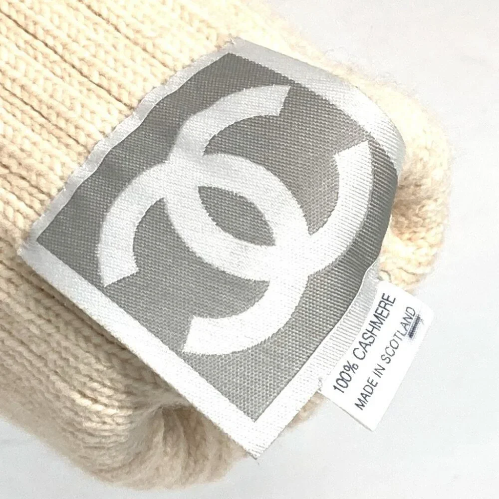 CHANEL Sports Logo CC CC Mark Long gloves Glove Cashmere